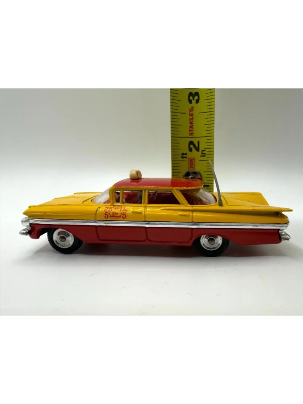 Vintage Corgi Toys 480 Chevrolet Impala Taxi Cab Red Yellow Diecast Car 1965